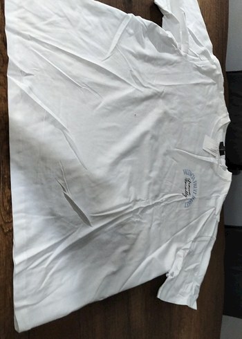 Baskılı Beyaz Hamile Tişörtü V Yakalı - Görsel 2