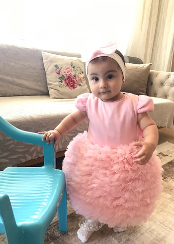 Kız Bebek Pembe Fırfırlı Elbise