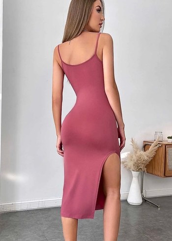 Trendyol & Milla Pembe Straplez Uzun Fit Elbise