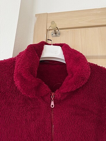 s Beden bordo Renk Kadın peluş ceket