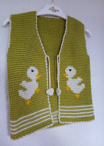 Nakışlı Örme Kız Yeleği - Görsel 5