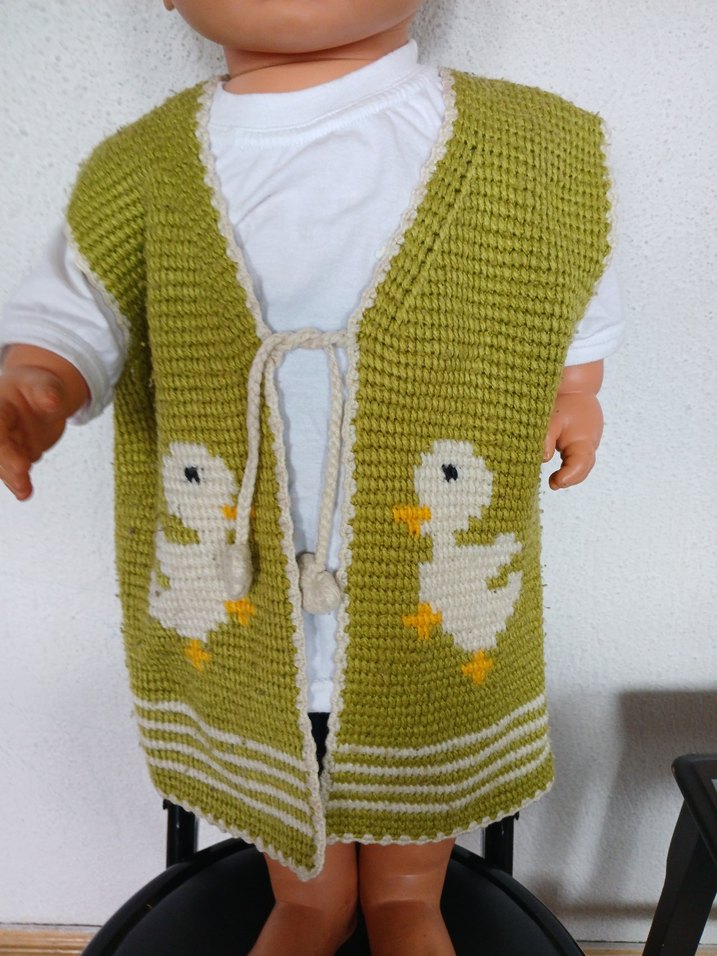 Nakışlı Örme Kız Yeleği - Görsel 3