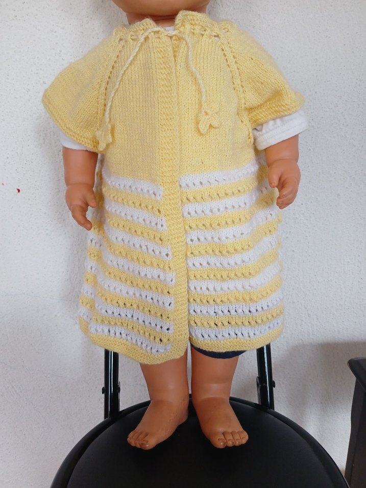 Kız Çocuk Sarı Örgü Kolsuz Hırka - Görsel 2