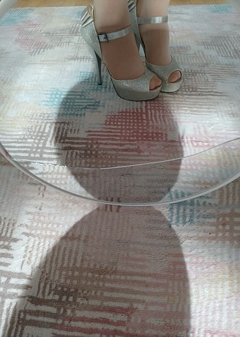 Zara gri simli stiletto