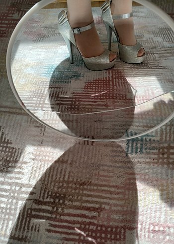 gri simli stiletto - Görsel 7