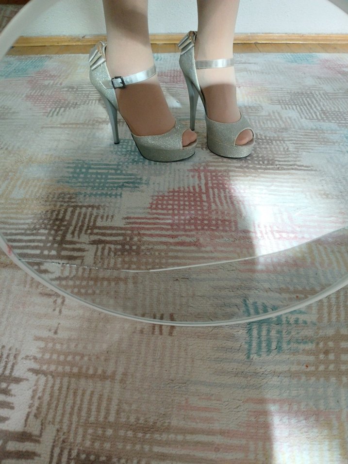 gri simli stiletto - Görsel 2