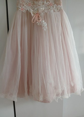 Dantel Detaylı Kız Çocuk Pembe Elbise - Görsel 6