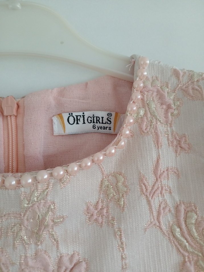 Dantel Detaylı Kız Çocuk Pembe Elbise - Görsel 4