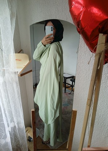 Yeşil Drapeli Uzun abiye - Görsel 8