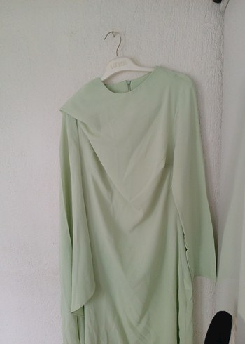 Yeşil Drapeli Uzun abiye - Görsel 7