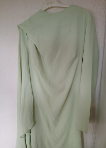 Yeşil Drapeli Uzun abiye - Görsel 6