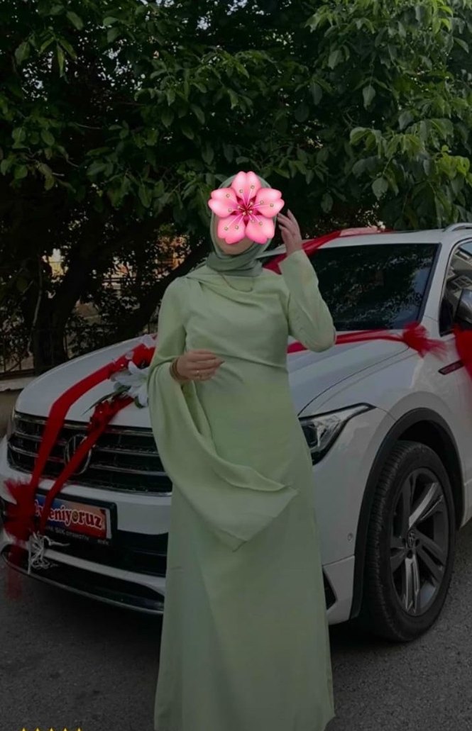 Yeşil Drapeli Uzun abiye - Görsel 2