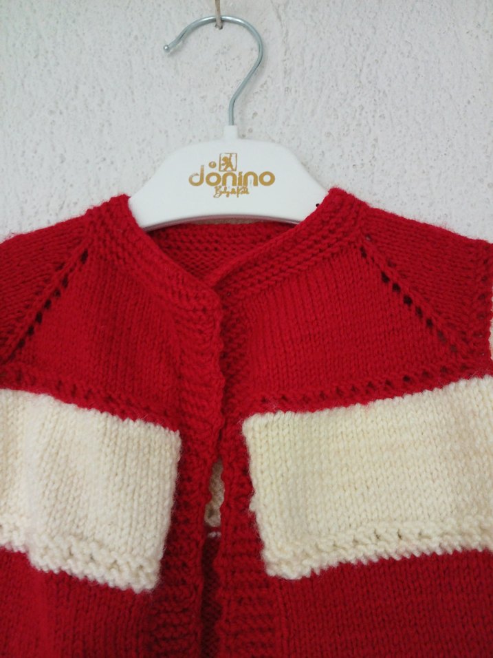 bordo krem çocuk yelek - Görsel 3