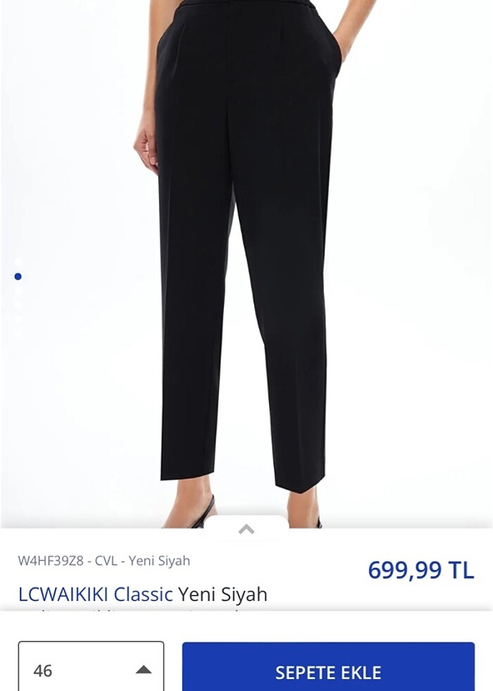 LCWAIKIKI Siyah Beli Lastikli Loose Fit Kadın Pantolon - Görsel 2