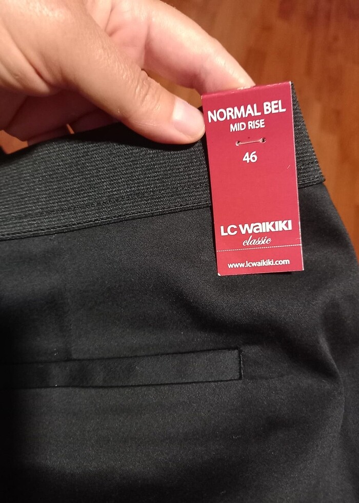 LCWAIKIKI Siyah Beli Lastikli Loose Fit Kadın Pantolon - Görsel 5