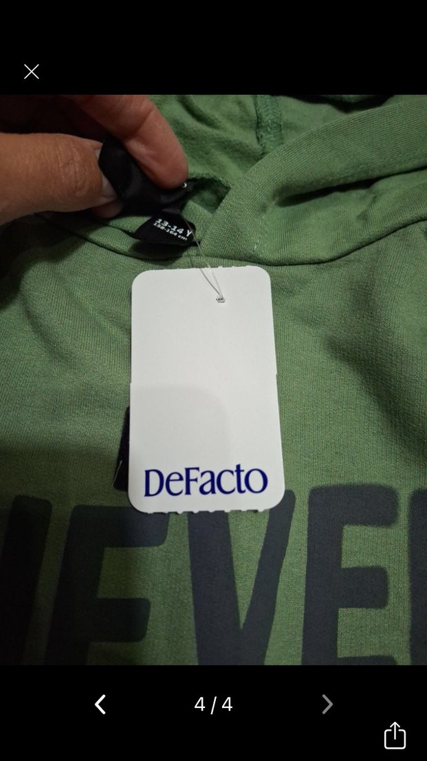 Erkek Çocuk Kapüşonlu Yeşil Sweatshirt - Görsel 4