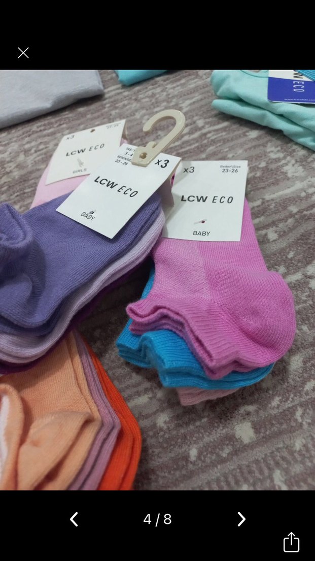 LCW ECO Kız Çocuk Çok Renkli Yün Çorap Seti - Görsel 2