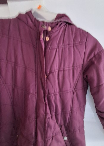 Bordo Düğmeli Çocuk  Kabanı - Görsel 3