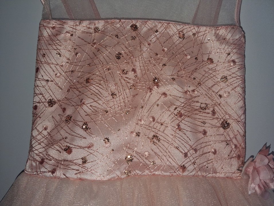 Pembe tüllü kız Çocuk Abiye Elbise - Görsel 5