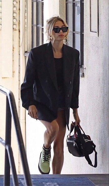 Siyah oversize blazer ceket üst