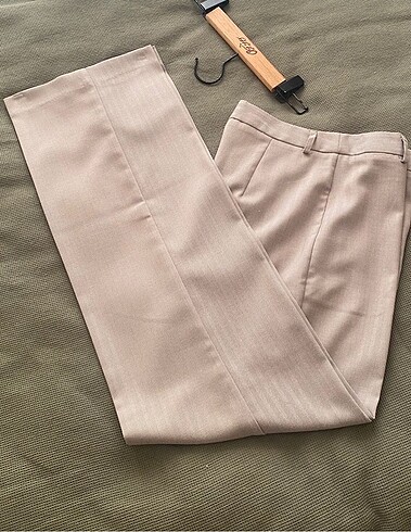 Kaz ayağı straight fit kumaş pantolon
