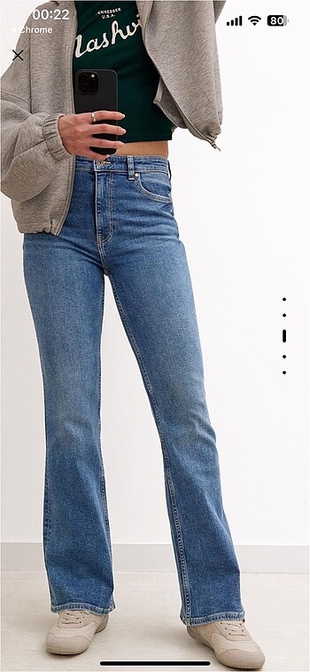 Flare ispanyol paça jean bershka - Görsel 2