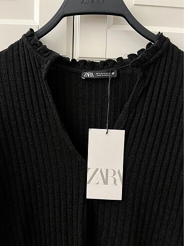 Zara siyah triko elbise - Görsel 6