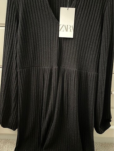 Zara siyah triko elbise - Görsel 7