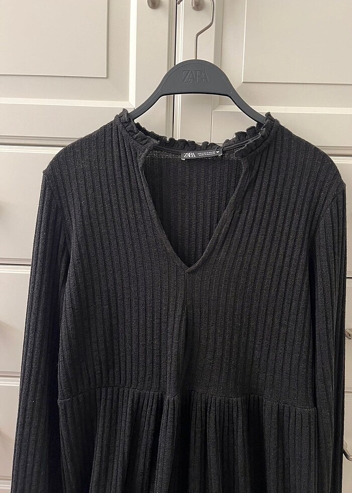 Zara siyah triko elbise - Görsel 3