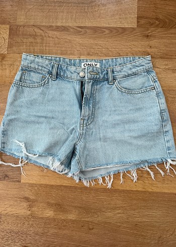 Only Acik Mavi Yuksek Bel Denim Sort