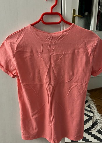 Kız Çocuk Etiketli Pembe Kısa Kollu Tişört - Görsel 2