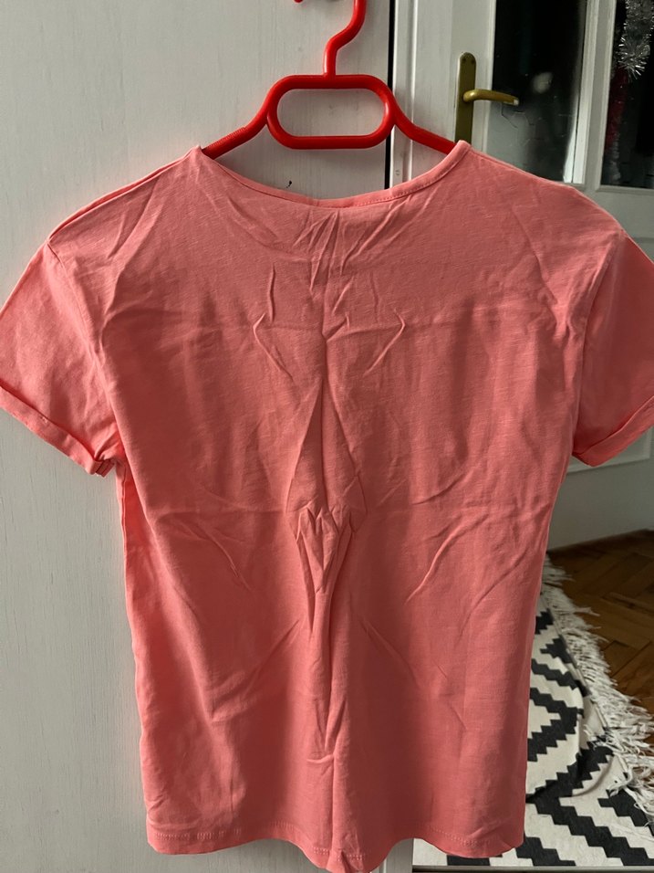 Kız Çocuk Etiketli Pembe Kısa Kollu Tişört - Görsel 2