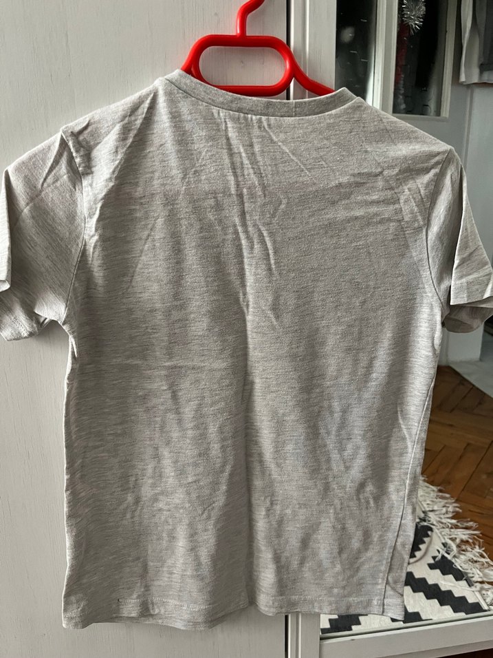 Gri Baskılı Kız Çocuk Kısa Kollu Tişört - Görsel 2