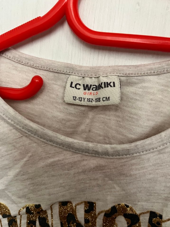 Kız Çocuk Altın Renkli Baskılı Tişört - Görsel 2