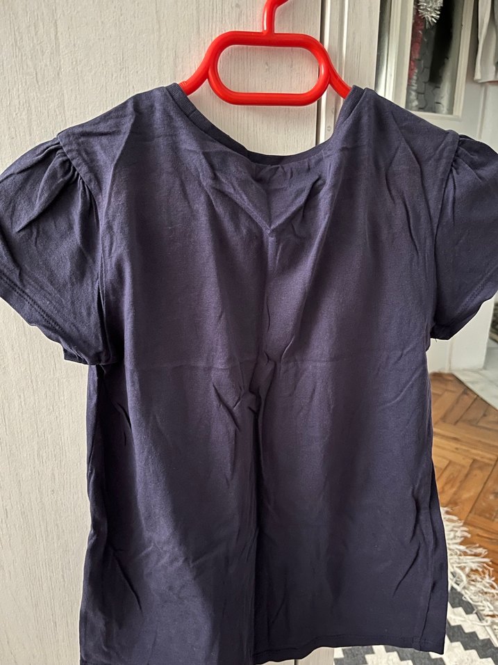 Kız Çocuk Baskılı Koyu Renk Tişört - Görsel 2