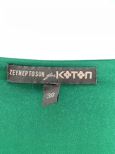 38 Beden yeşil Renk Koton Kısa Elbise %70 İndirimli.