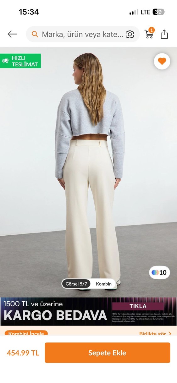 Kadın Beyaz Pantolon - Görsel 4