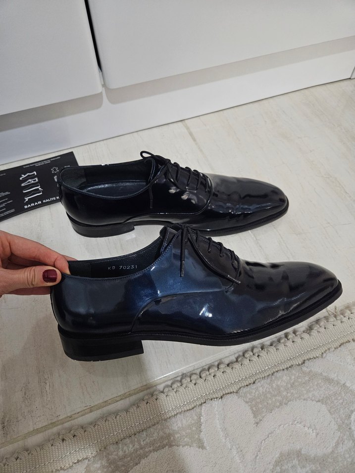 SARAR lacivert rugan Klasik Ayakkabı - Görsel 2