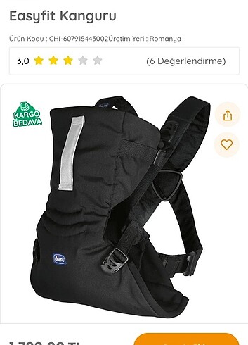 Chicco easyfit ergonomik kanguru