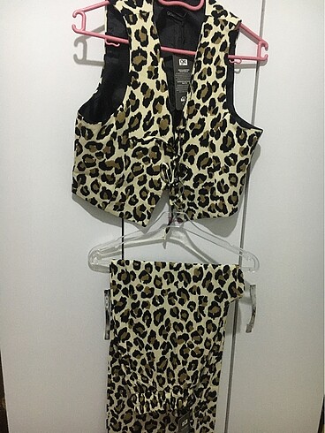 s Beden camel Renk Leopar takım