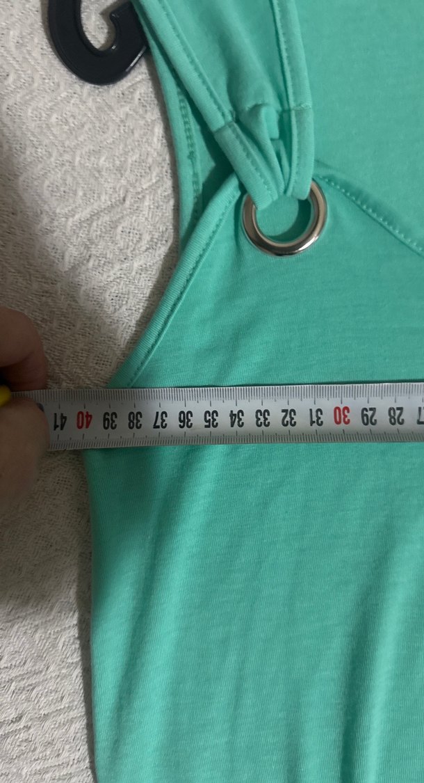 Turkuaz Drapeli Askısız Kadın Atlet - Görsel 3