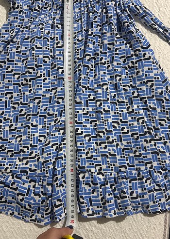 Mavi Bağcıklı Bohem Mini elbise - Görsel 3