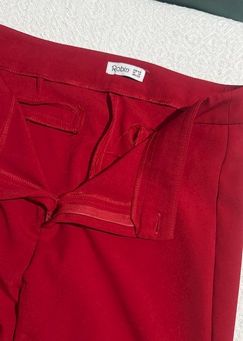 Kadın Kırmızı Kumaş Pantolon - Görsel 4