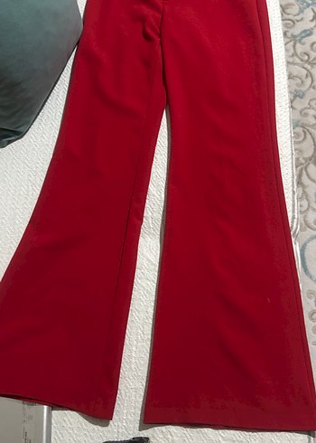 Kadın Kırmızı Kumaş Pantolon - Görsel 3