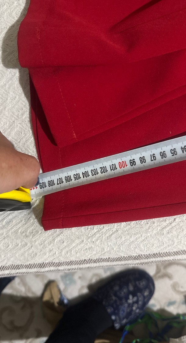 Kadın Kırmızı Kumaş Pantolon - Görsel 5