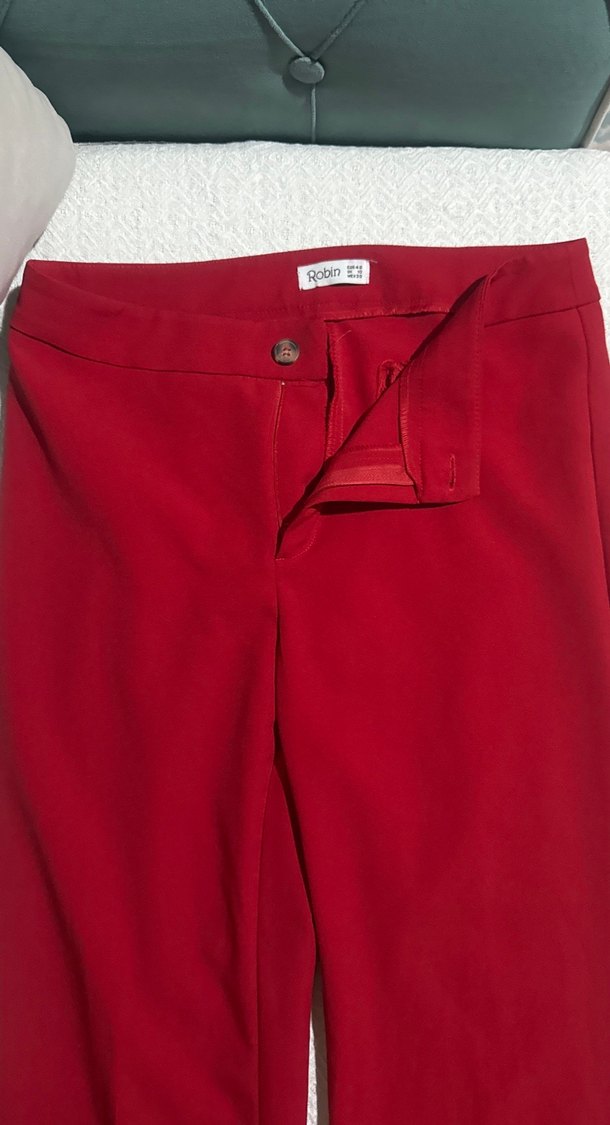 Kadın Kırmızı Kumaş Pantolon - Görsel 2