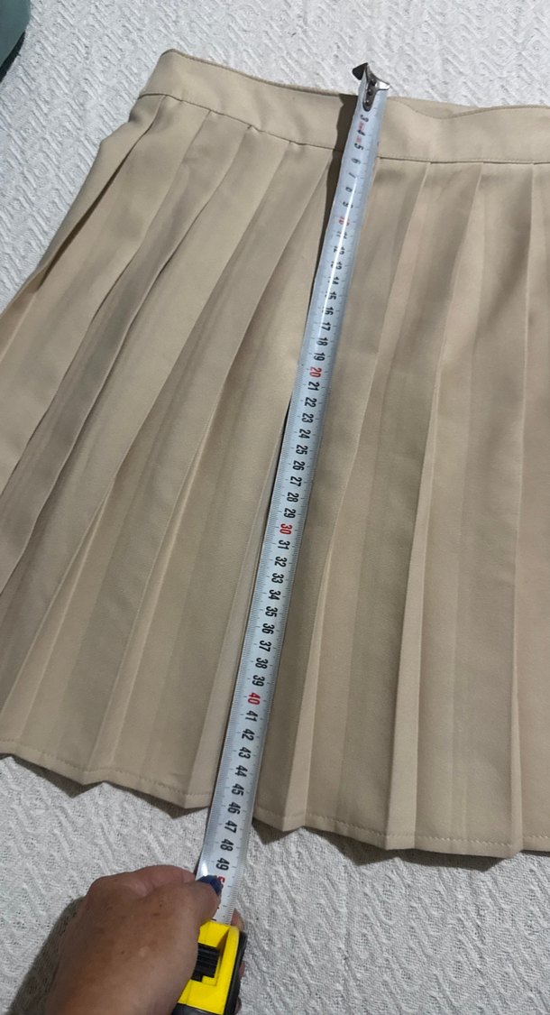 Bej Pilili Midi Kadın Etek - Görsel 2