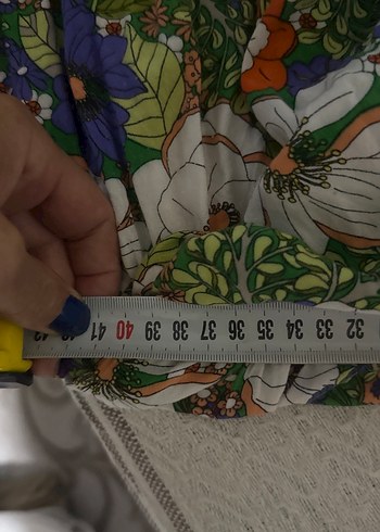 Bohem Çok Renkli Midi V Yaka Elbise - Görsel 5