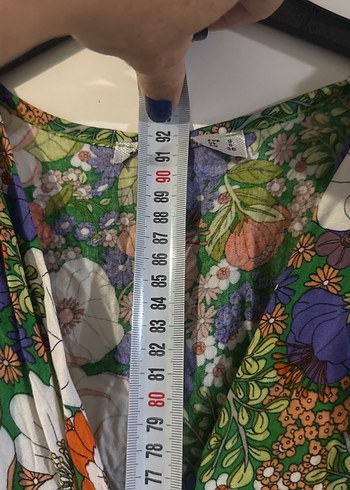 Bohem Çok Renkli Midi V Yaka Elbise - Görsel 4