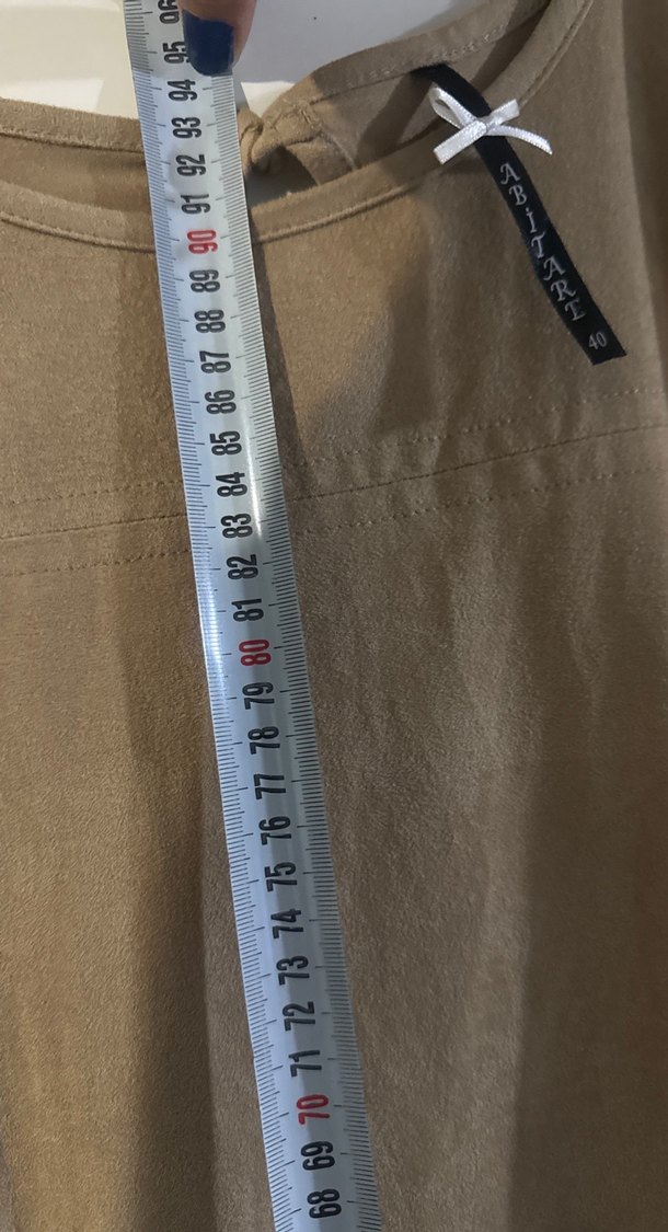 Bej Süet Salaş Kadın Elbise - Görsel 4